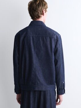 OAK + FORT Navy Lightweight Denim Shirt Jacket